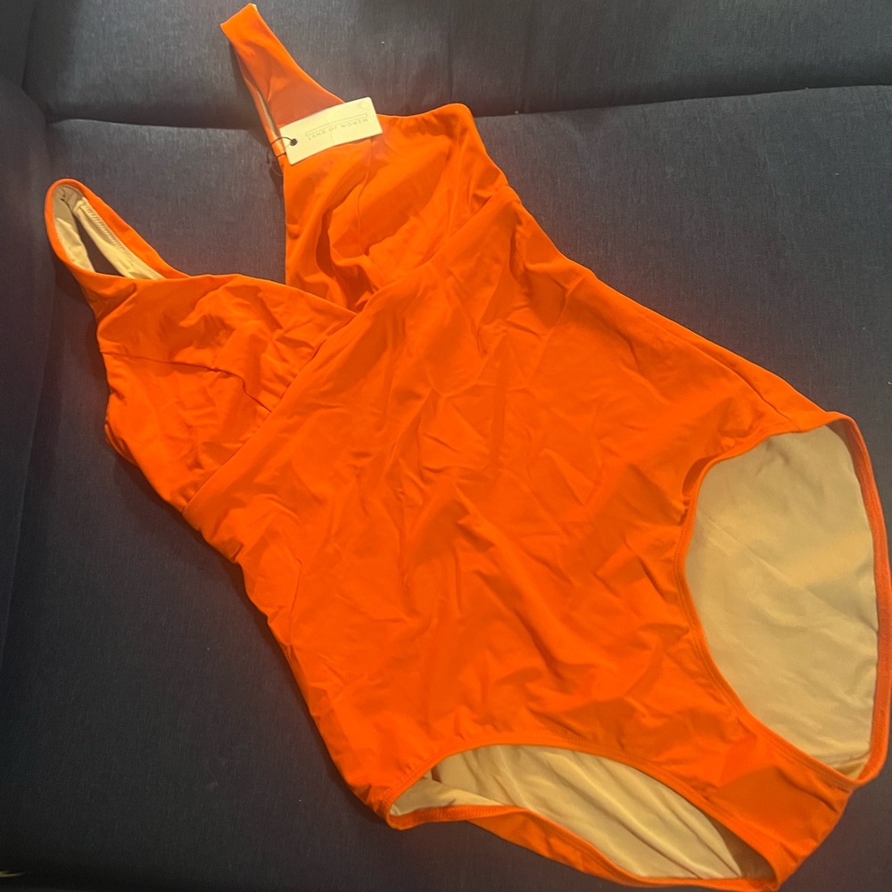 One piece orange swim suit XL